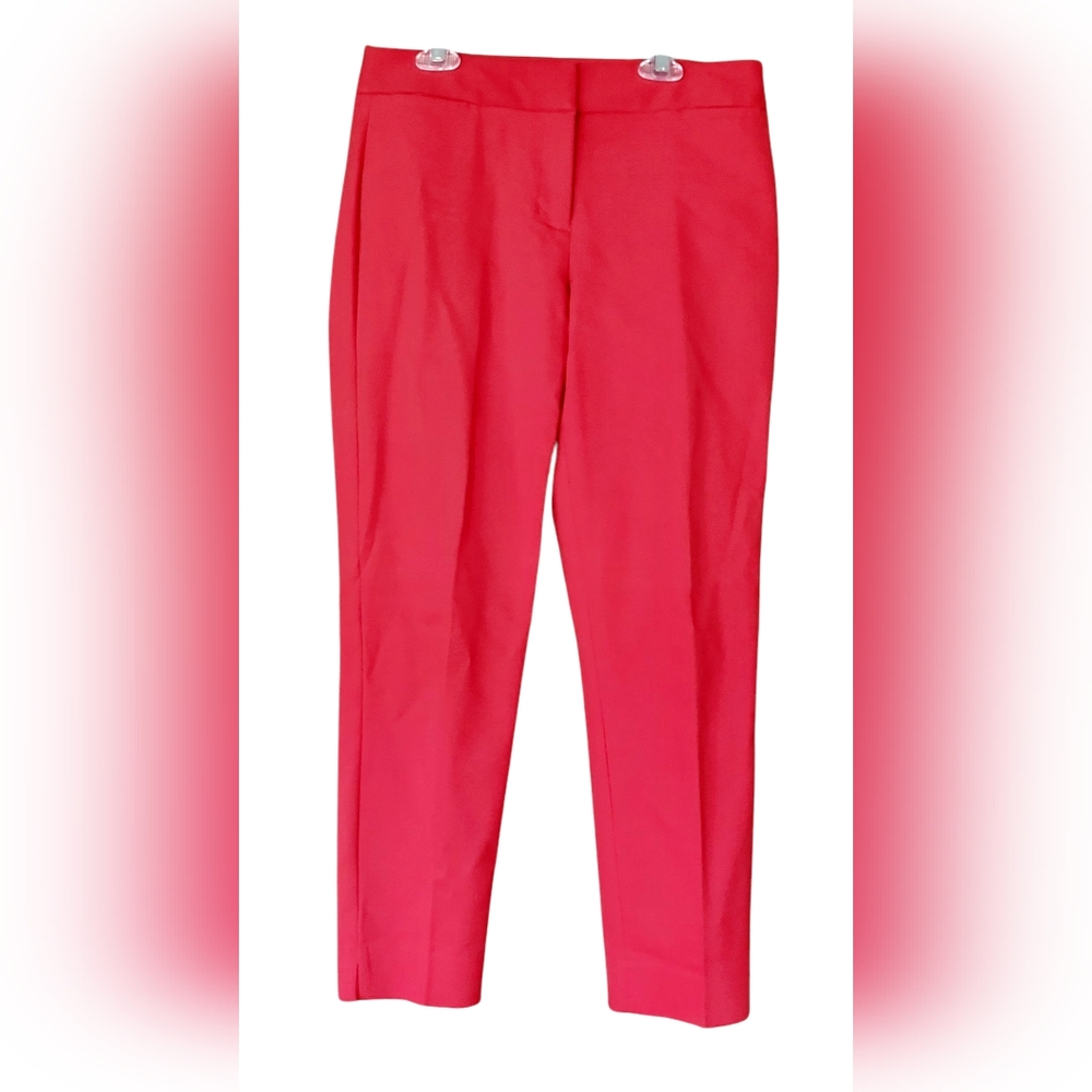 Talbots Signature Womens Ankle‎ Pants Size 2 Red Flat Front Mid-Rise Pockets